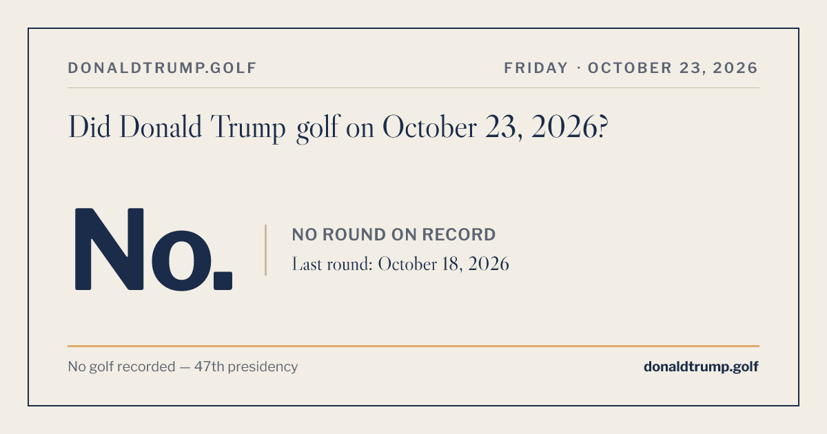 Did Donald Trump golf on October 23, 2026?